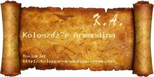 Koloszár Armandina névjegykártya